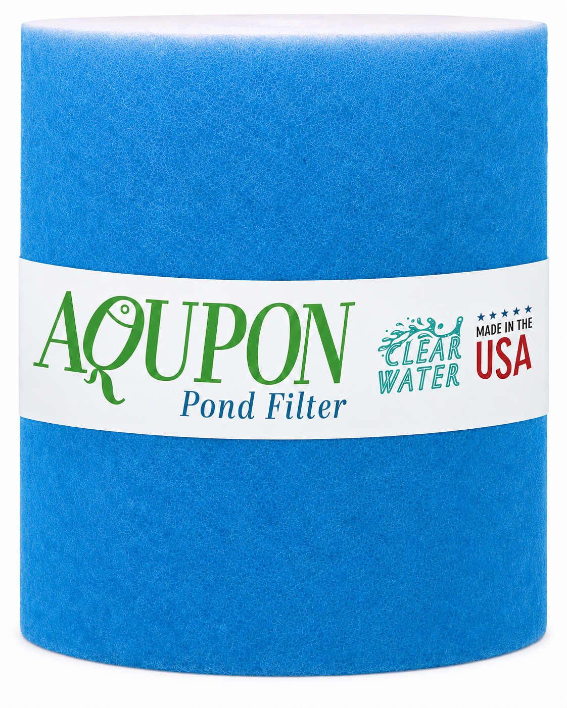 AQUPON Koi Pond Filter Media Pad - Cut to Fit Roll (Dye-Free/Blue Bonded) - 1.25 Inch Thickness (10 ft, Blue)