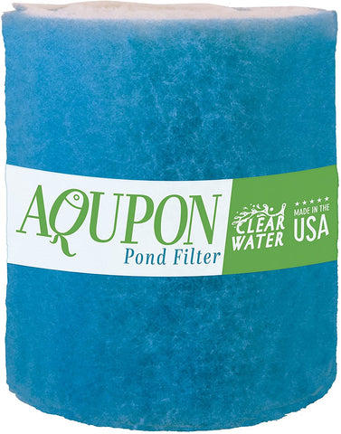 AQUPON Koi Pond Filter Media Pad - Cut to Fit Roll (Dye-Free/Blue Bonded) - 1.25 Inch Thickness (10 ft, Blue)